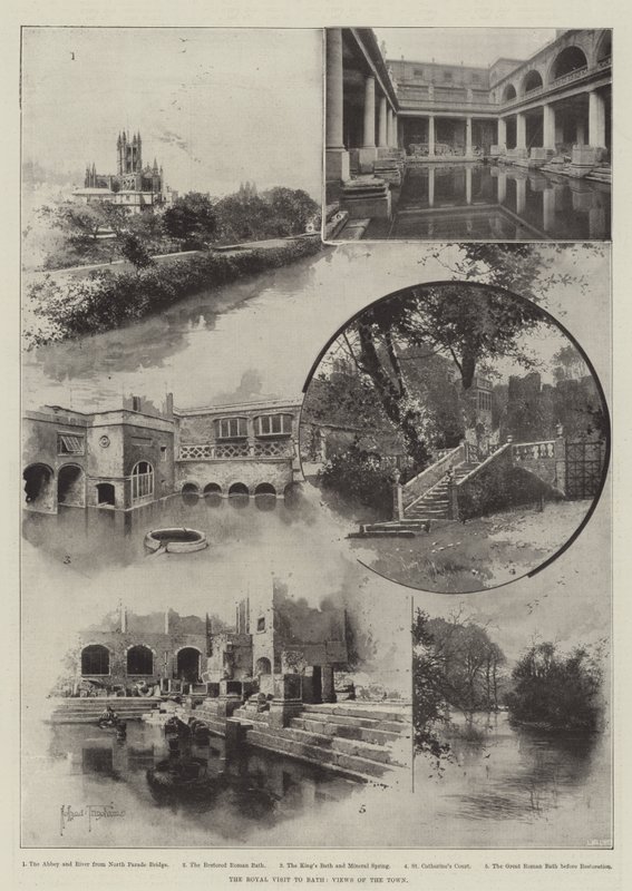 Královská návštěva Bath, výhledy na město od Joseph Holland Tringham