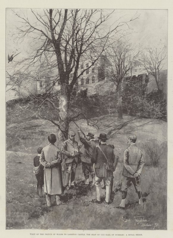 Návštěva prince z Walesu na zámku Lambton, sídle hraběte z Durhamu, královský výstřel od Joseph Holland Tringham