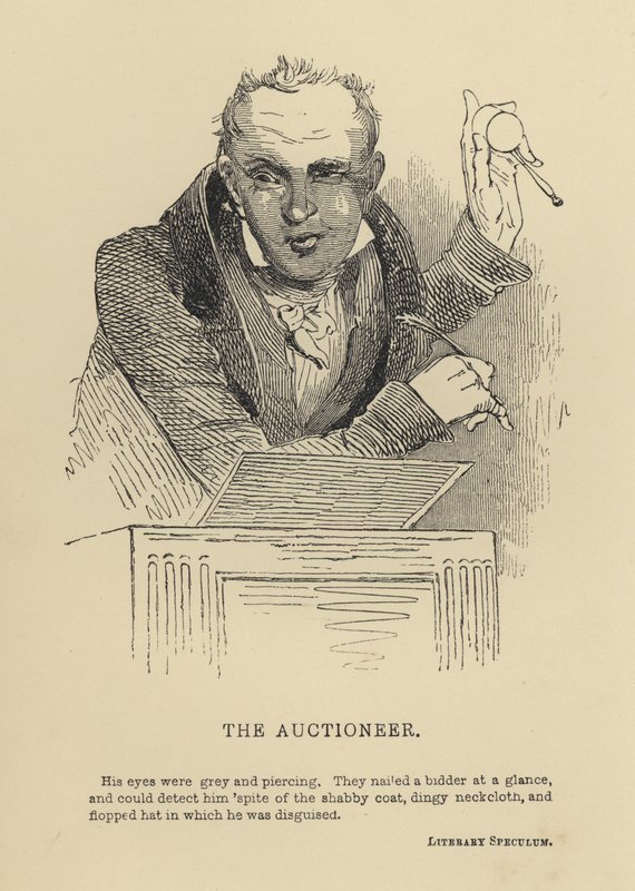 Kenny Meadows: The Auctioneer (rytina) od Joseph Kenny (after) Meadows