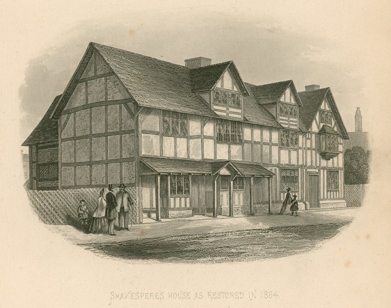 Shakespearův dům, jak byl obnoven v roce 1864 od Joseph Kenny Meadows