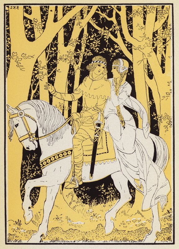 Aucassin et Nicolette (barevná litografie) od Joseph Kuhn Regnier