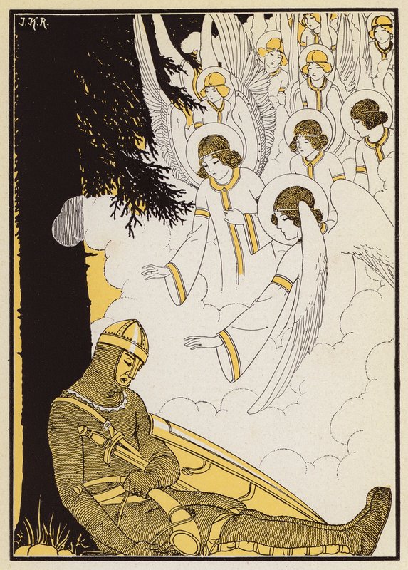 La Mort de Roland (barevná litografie) od Joseph Kuhn Regnier