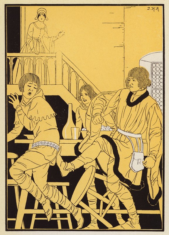 Le Pauvre Clerc (barevná litografie) od Joseph Kuhn Regnier