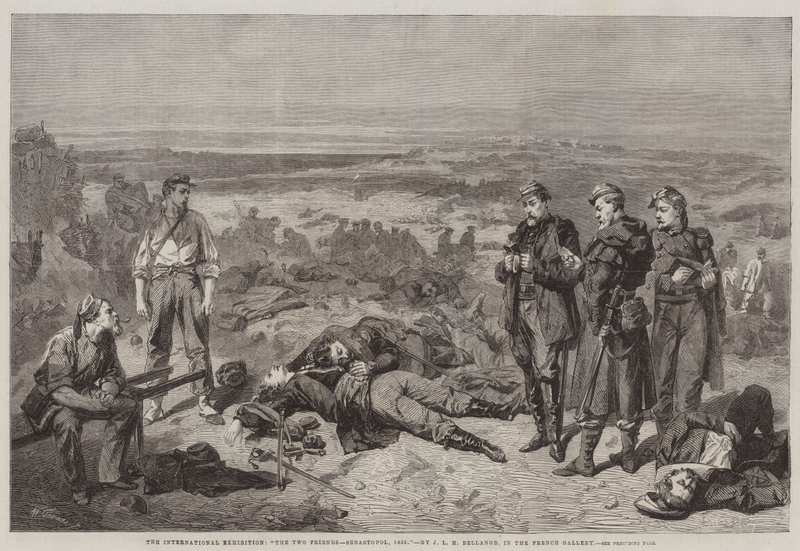Mezinárodní výstava, Dva přátelé, Sebastopol, 1855, ve Francouzské galerii od Joseph Louis Hippolyte Bellange