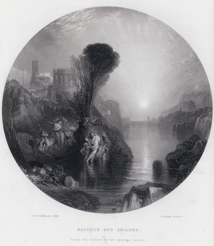 Bacchus a Ariadne (rytina) od Joseph Mallord William (after) Turner
