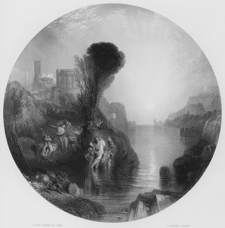 Bacchus a Ariandne, z obrázku v Národní galerii (rytina) od Joseph Mallord William (after) Turner