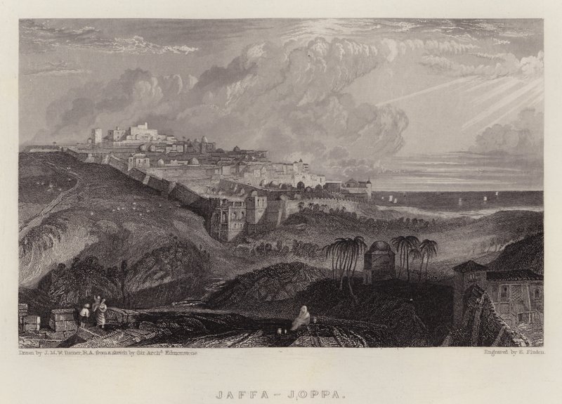 Jaffa, Joppa (barevné lito) od Joseph Mallord William (after) Turner