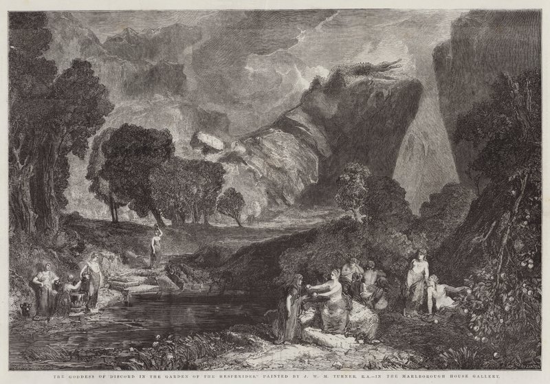 Bohyně sváru v zahradě Hesperidek, v galerii Marlborough House od Joseph Mallord William Turner