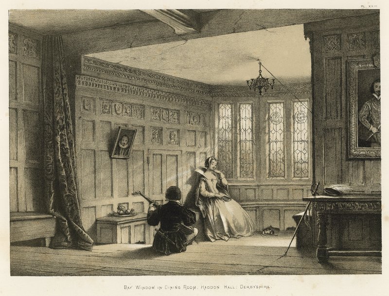 Bay Window v jídelně, Haddon Hall, Derbyshire od Joseph Nash