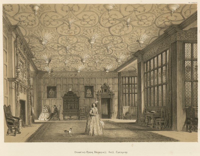 Přijímací místnost, Bramhall Hall, Cheshire od Joseph Nash