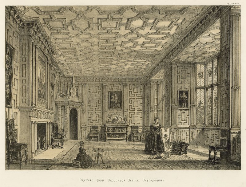 Přijímací místnost, Broughton Castle, Oxfordshire od Joseph Nash