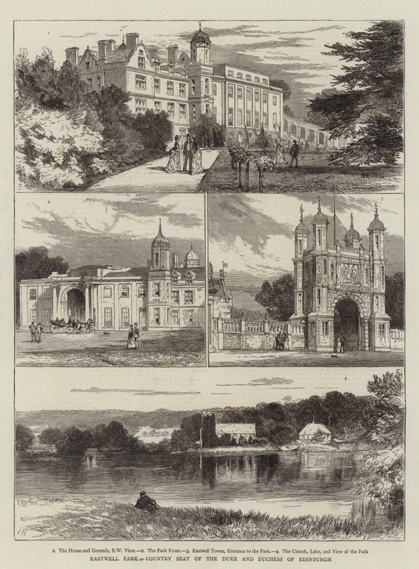 Eastwell Park, venkovské sídlo vévody a vévodkyně z Edinburghu od Joseph Nash