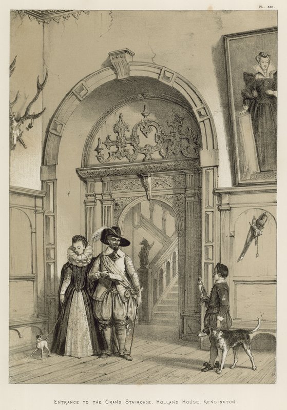 Vchod do Grand Staircase, Holland House, Kensington od Joseph Nash