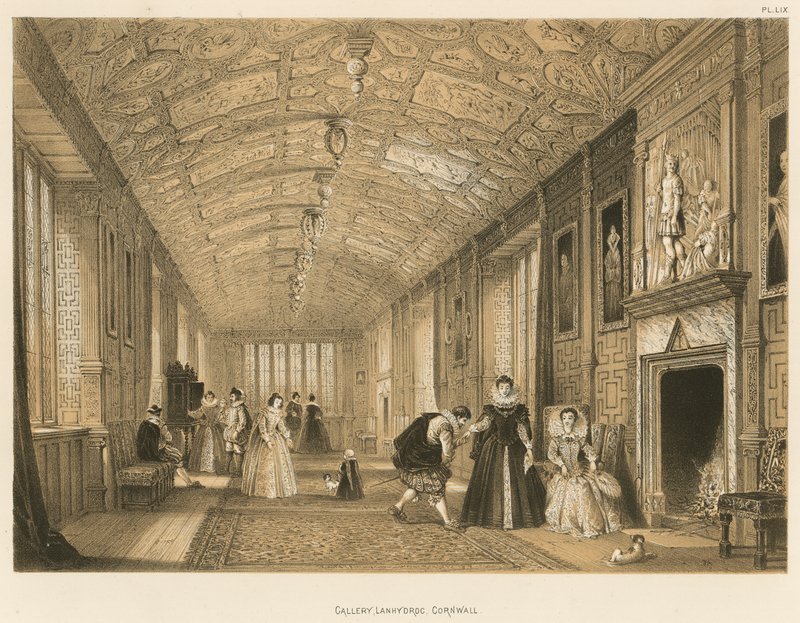 Galerie, Lanhydrock, Cornwall od Joseph Nash