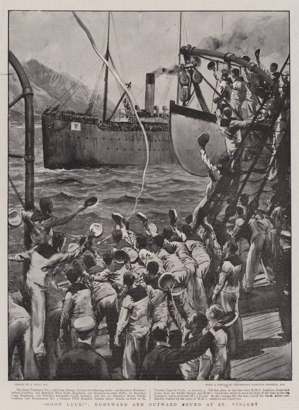 Hodně štěstí!, Homeward and Outward Bound at St Vincent od Joseph Nash