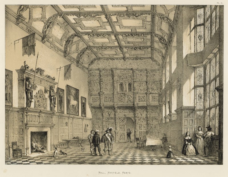 Hall, Hatfield, Herts od Joseph Nash