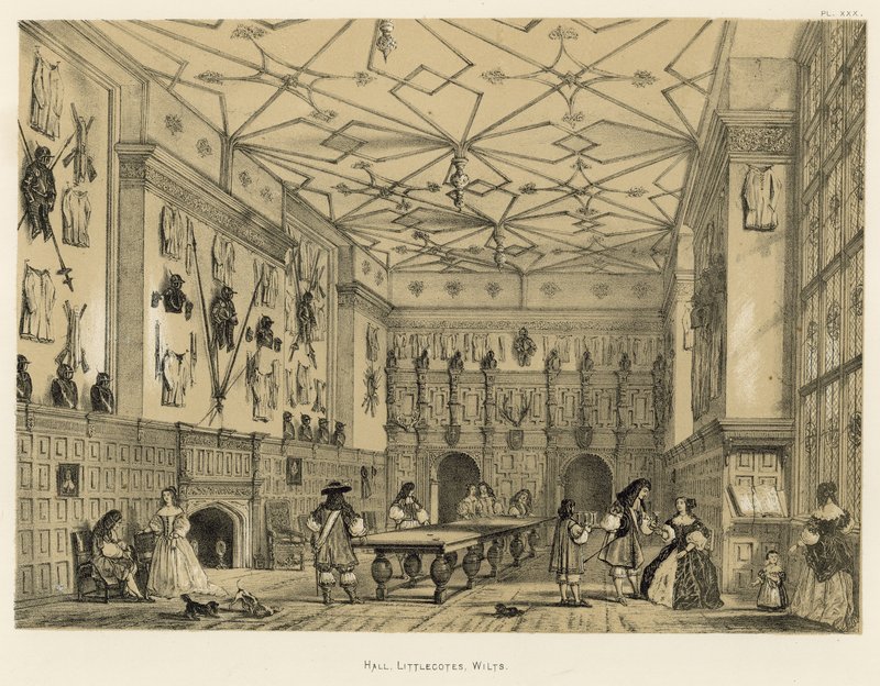 Hall, Littlecotes, Wilts od Joseph Nash
