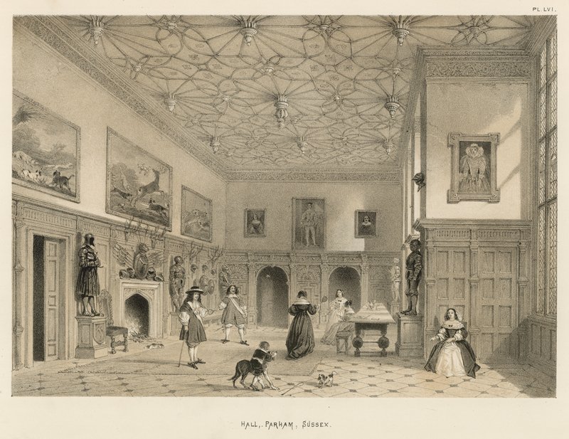 Hall, Parham, Sussex od Joseph Nash