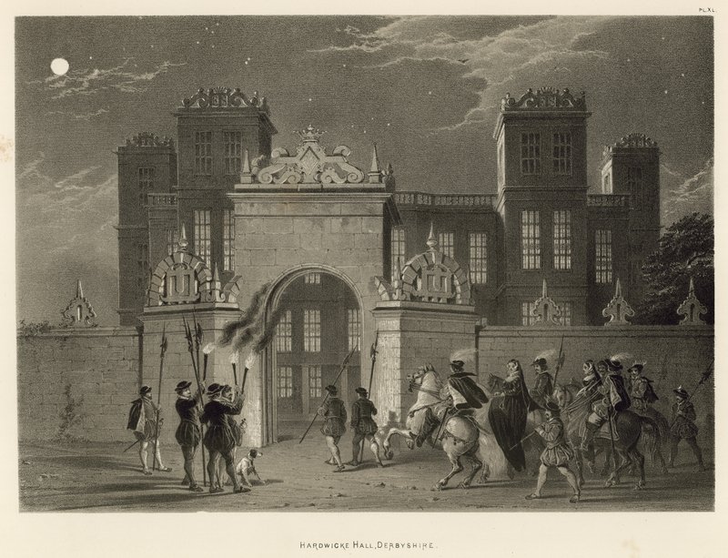 Hardwicke Hall, Derbyshire od Joseph Nash