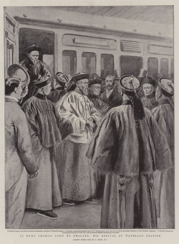 Návštěva Li Hung Čanga v Anglii, příjezd na nádraží Waterloo od Joseph Nash