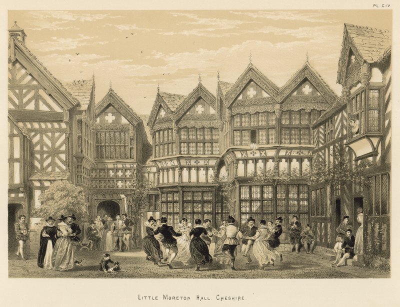 Little Moreton Hall, Cheshire od Joseph Nash