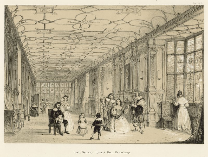 Long Gallery, Haddon Hall, Derbyshire od Joseph Nash