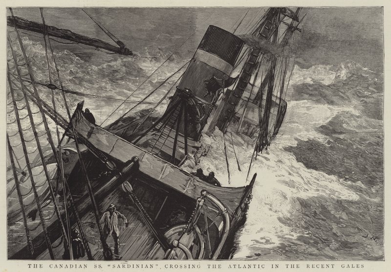 Kanadský SS Sardinian překračující Atlantik v Nedávných vichřicích od Joseph Nash