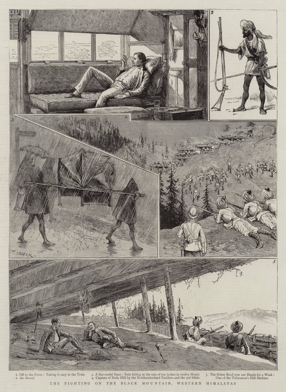 Boje na Černé hoře, Západní Himaláje od Joseph Nash