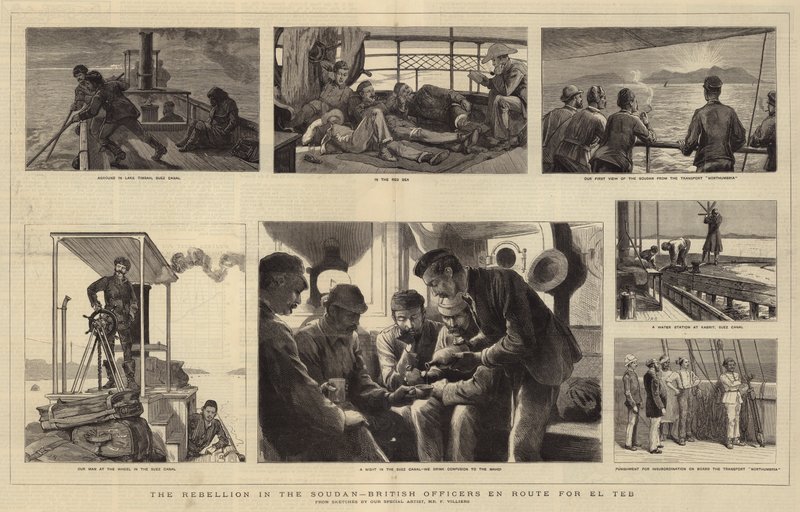 Povstání v Súdanu, britští důstojníci na cestě k El Teb od Joseph Nash