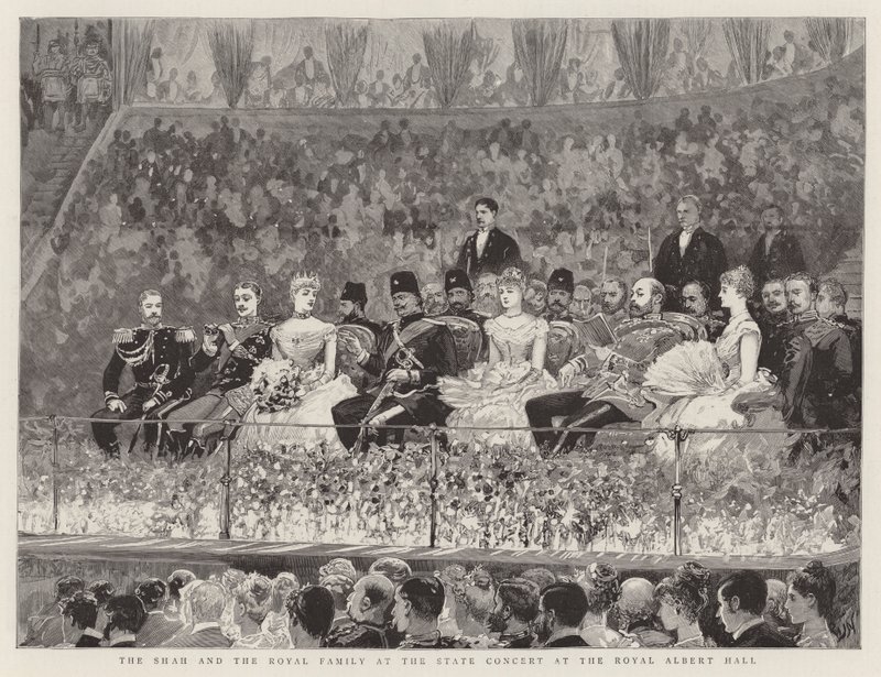 Šáh a královská rodina na státním koncertu v Royal Albert Hall od Joseph Nash