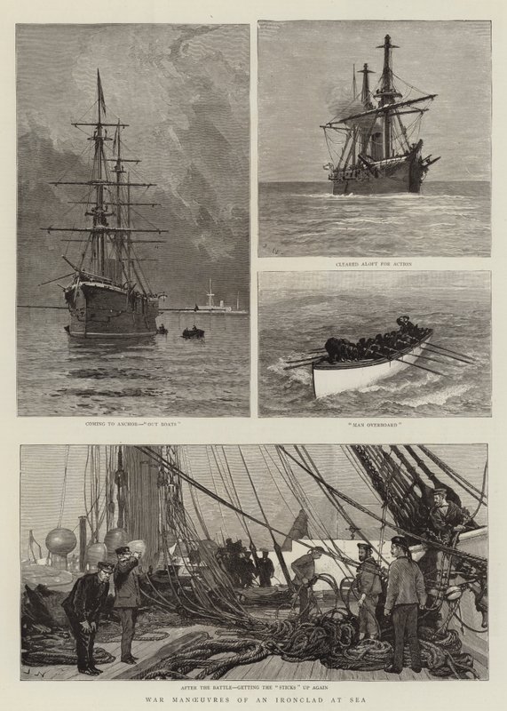 Válečné manévry Ironclad na moři od Joseph Nash