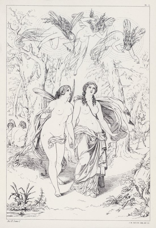 Shelleys Prometheus Bez závazků, dějství II, scéna 1 od Joseph Noel after Paton