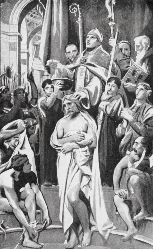 Křest Clovisův (litografie) od Joseph Paul (after) Blanc