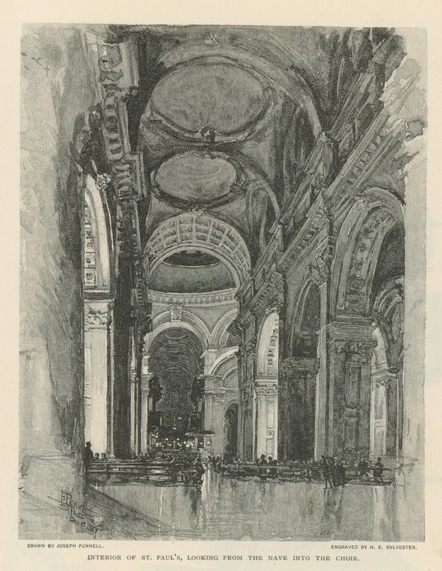 Interiér katedrály svatého Pavla od Joseph Pennell