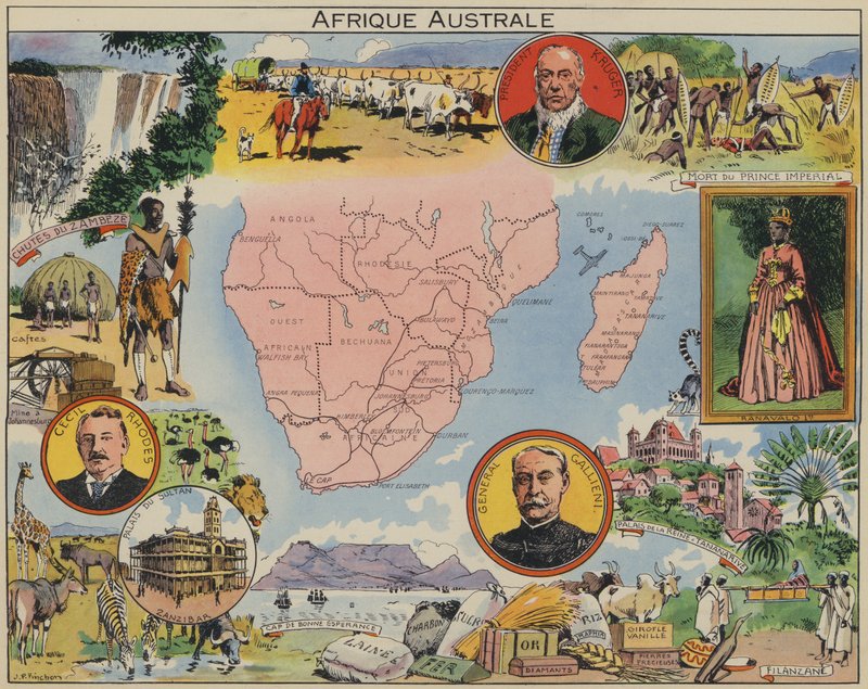 Jižní Afrika (barevná litografie) od Joseph Porphyre Pinchon