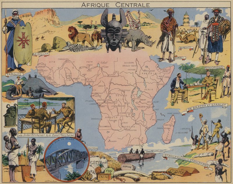 Střední Afrika (barevná litografie) od Joseph Porphyre Pinchon