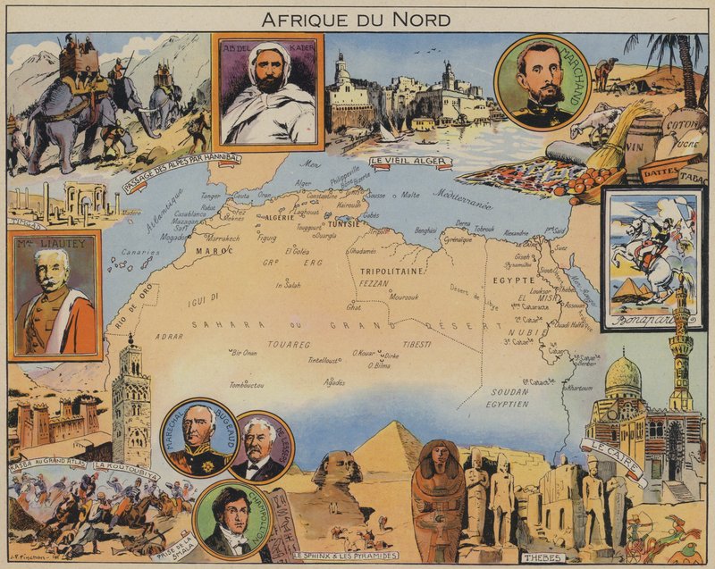 Severní Afrika (barevná litografie) od Joseph Porphyre Pinchon