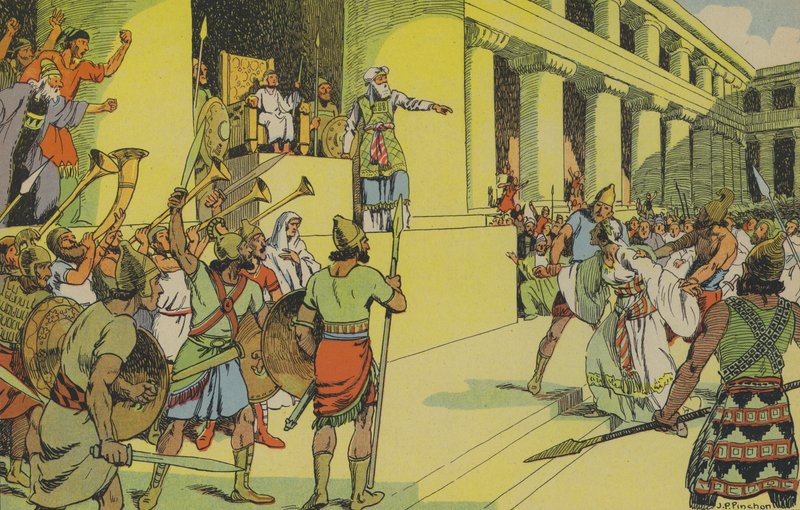 Athalie a Joas (barevná litografie) od Joseph Porphyre Pinchon