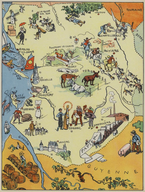 Aunis Et Saintonge-Angoumois-Poitou (barevná litografie) od Joseph Porphyre Pinchon