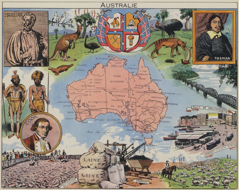 Austrálie (barevná litografie) od Joseph Porphyre Pinchon