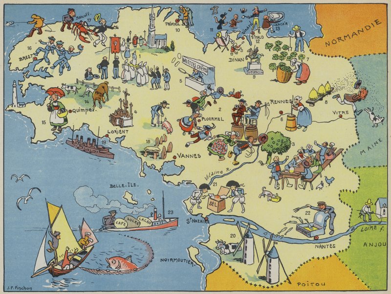 Bretagne (barevná litografie) od Joseph Porphyre Pinchon