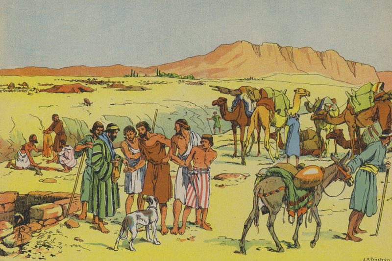 Josef prodaný do zajetí (barevná litografie) od Joseph Porphyre Pinchon