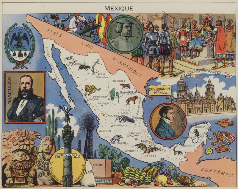 Mexiko (barevná litografie) od Joseph Porphyre Pinchon