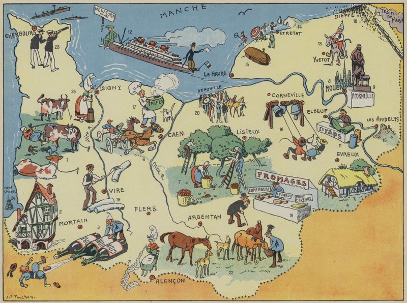 Normandie (barevná litografie) od Joseph Porphyre Pinchon