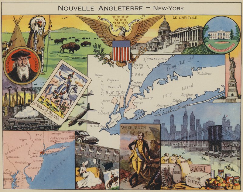 New England, New York (barevná litografie) od Joseph Porphyre Pinchon