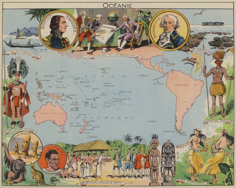Oceanie (barevná litografie) od Joseph Porphyre Pinchon