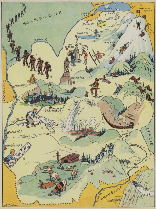 Savoie-Dauphine (barevná litografie) od Joseph Porphyre Pinchon