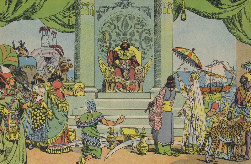 Šalamoun ve své slávě (barevná litografie) od Joseph Porphyre Pinchon