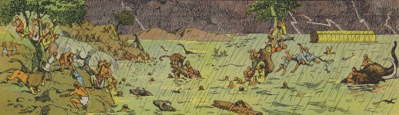 Potopa (barevná litografie) od Joseph Porphyre Pinchon