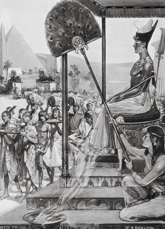 Přinášení pocty Ramesseovi II., 19. dynastie (litografie) od Joseph Ratcliffe (after) Skelton